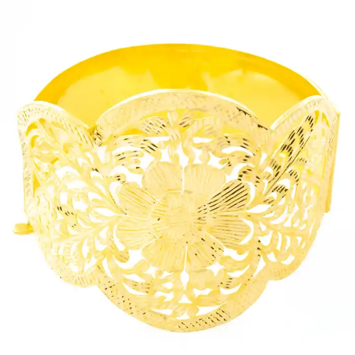 22 Ayar Geniş Papatya Kelepeç Bilezik