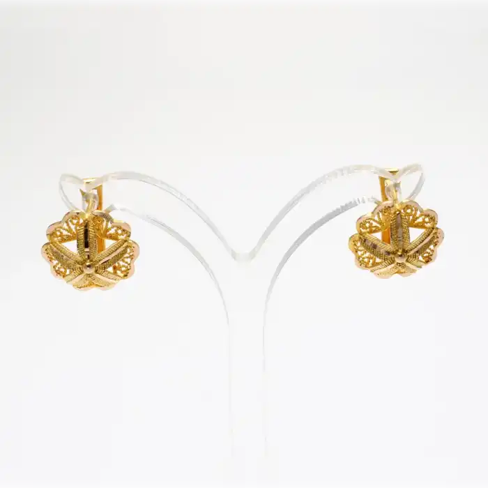 22 Ayar Gül ModeL Küpe