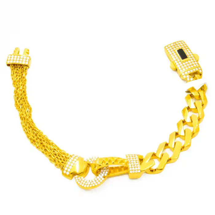 22 Ayar Gurmet Zincir Taşlı Bileklik