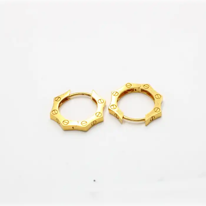 22 Ayar Halka Cartier Model Küpe