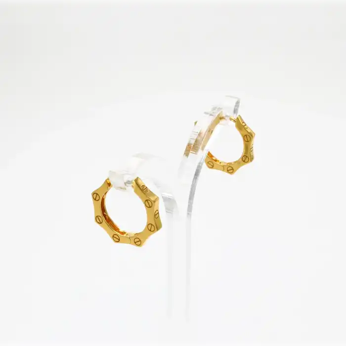 22 Ayar Halka Cartier Model Küpe