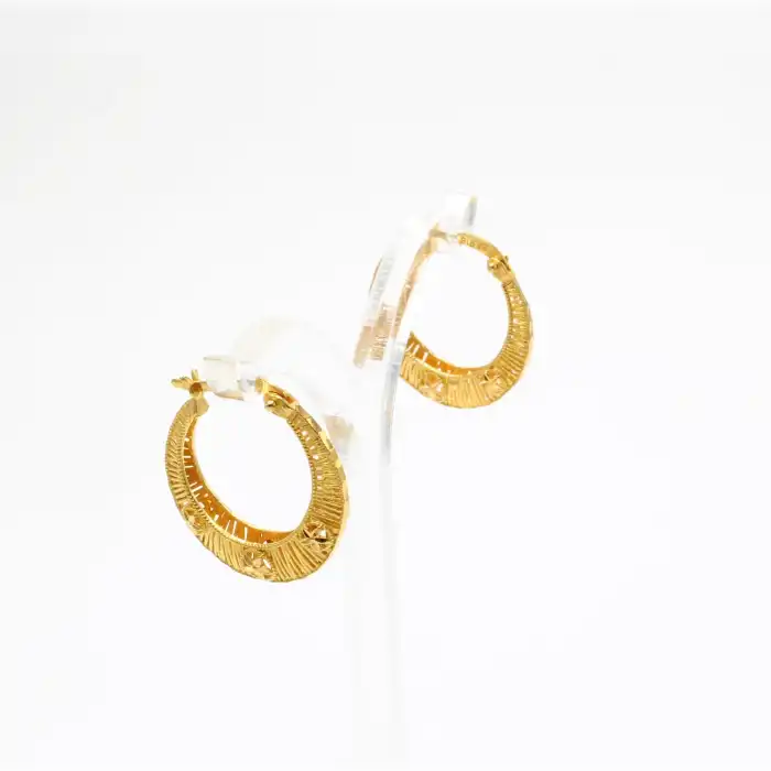 22 Ayar Halka Desenli Küpe