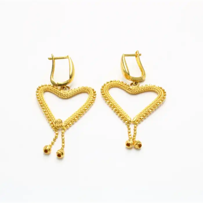 22 Ayar Kalp Model Tasarım Küpe