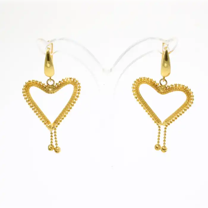 22 Ayar Kalp Model Tasarım Küpe