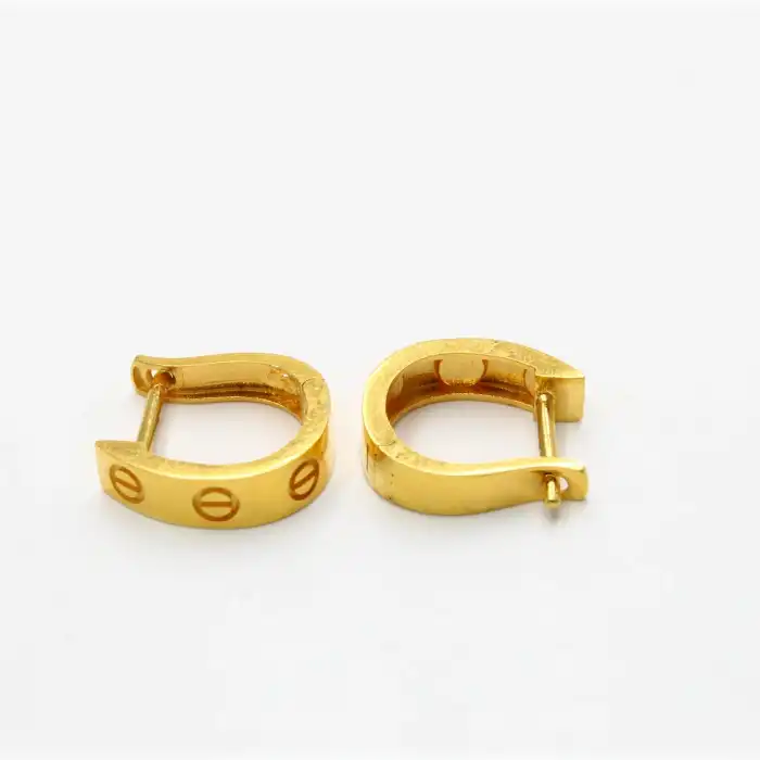 22 Ayar Kare Cartier Küpe