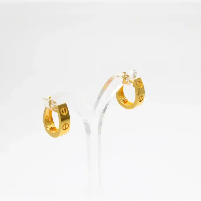 22 Ayar Kare Cartier Küpe