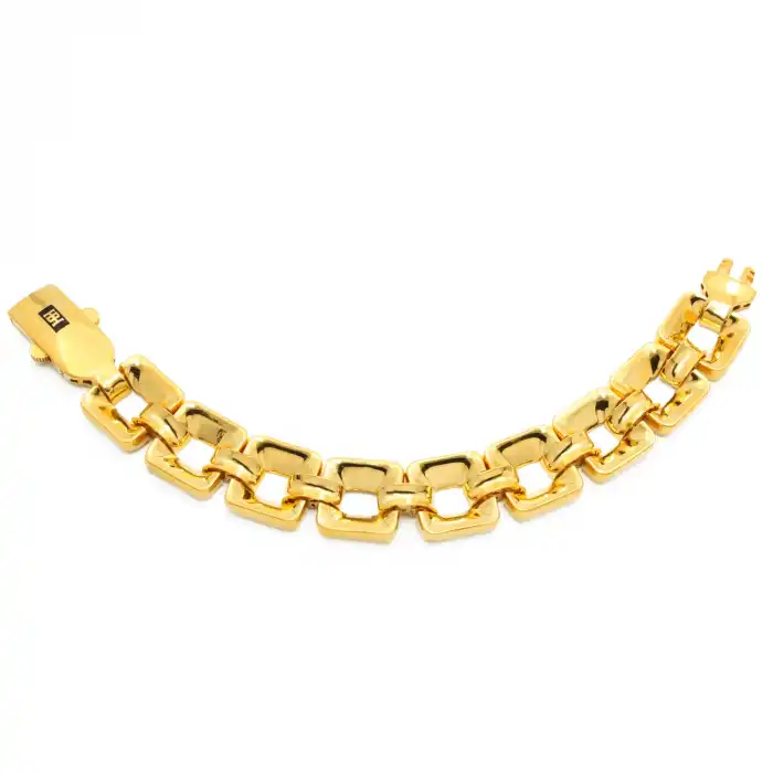 22 Ayar Kare Detaylı Bileklik