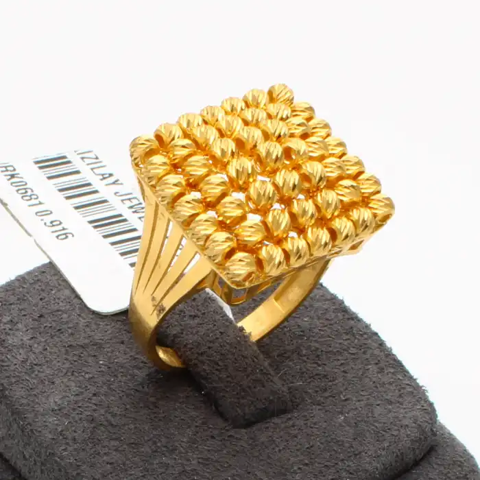 22 Ayar Kare Dorikalı Yüzük