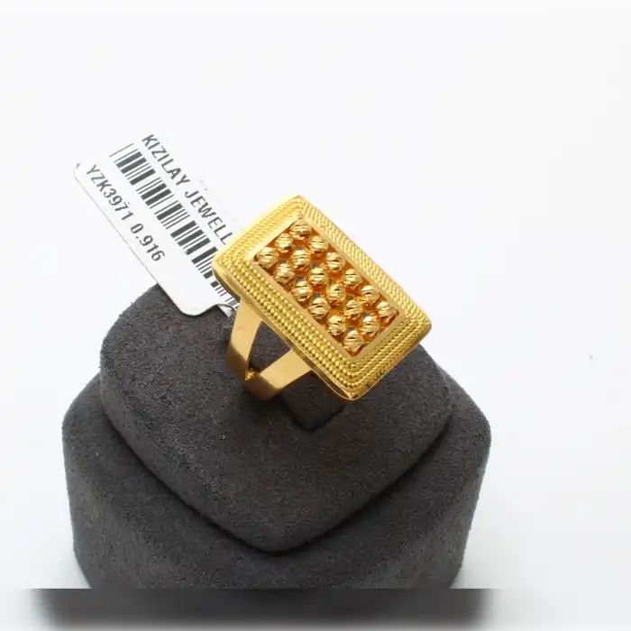 22 Ayar Kare Dorikalı Yüzük