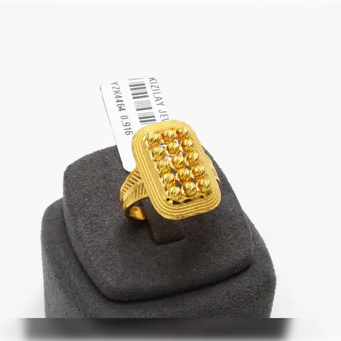 22 Ayar Kare Dorikalı Yüzük