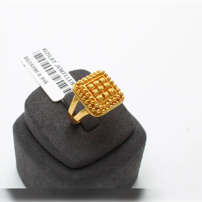 22 Ayar Kare Dorikalı Yüzük