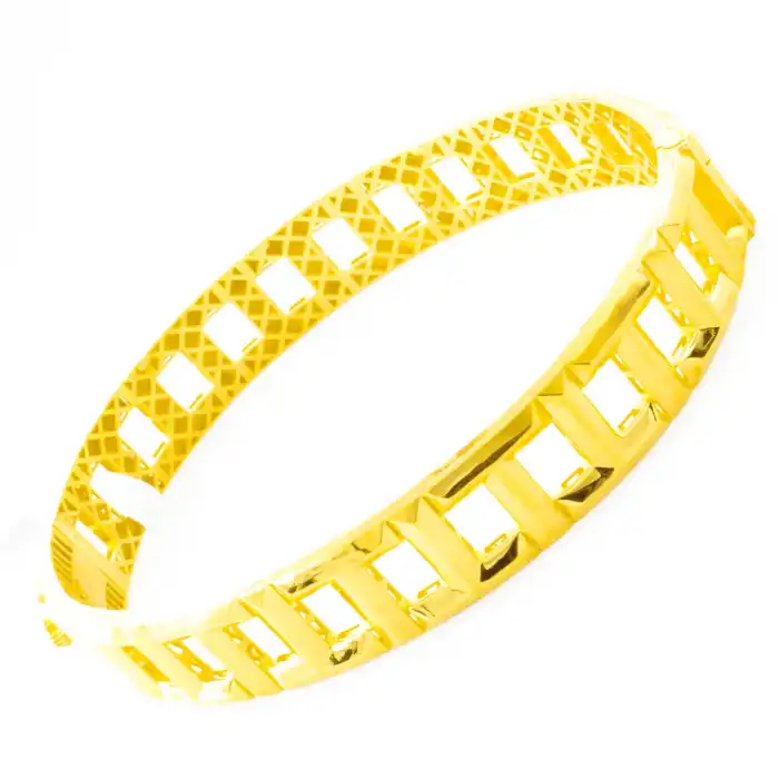 22 Ayar Kare Model Kelepçe Bilezik