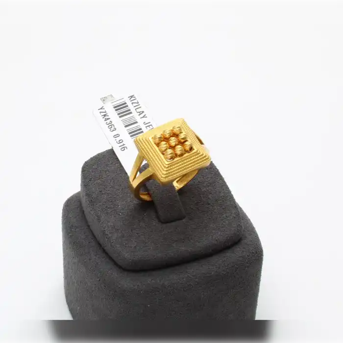 22 Ayar Kare Yüzük