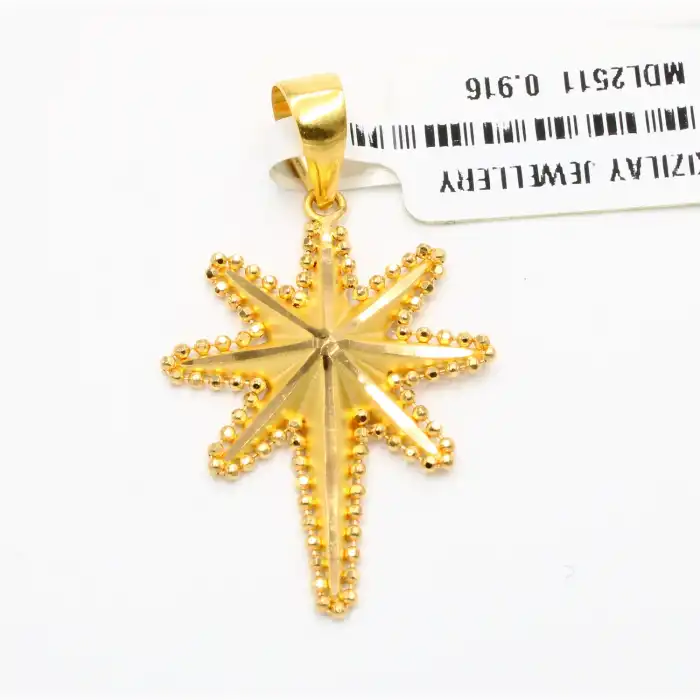 22 Ayar Küçük Boy Dorikalı Yıldız Kolye Ucu