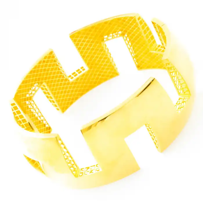 22 Ayar Mega Zigzag Kelepçe Bilezik