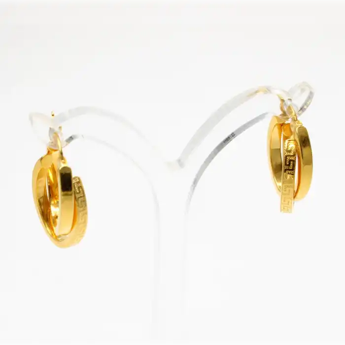 22 Ayar Oval Tasarım Küpe