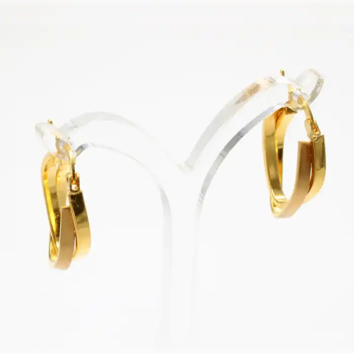 22 Ayar Oval Üçgen Küpe