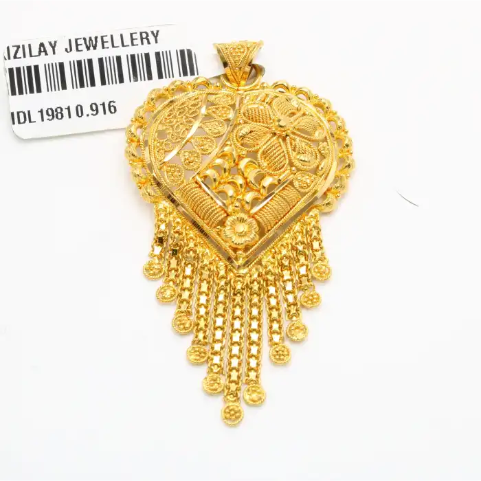 22 Ayar Papatya Desenli Hint Kolye Ucu