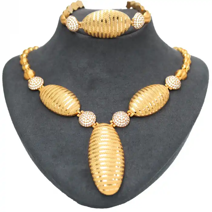 22 Ayar Parmak İzi Taşlı Set