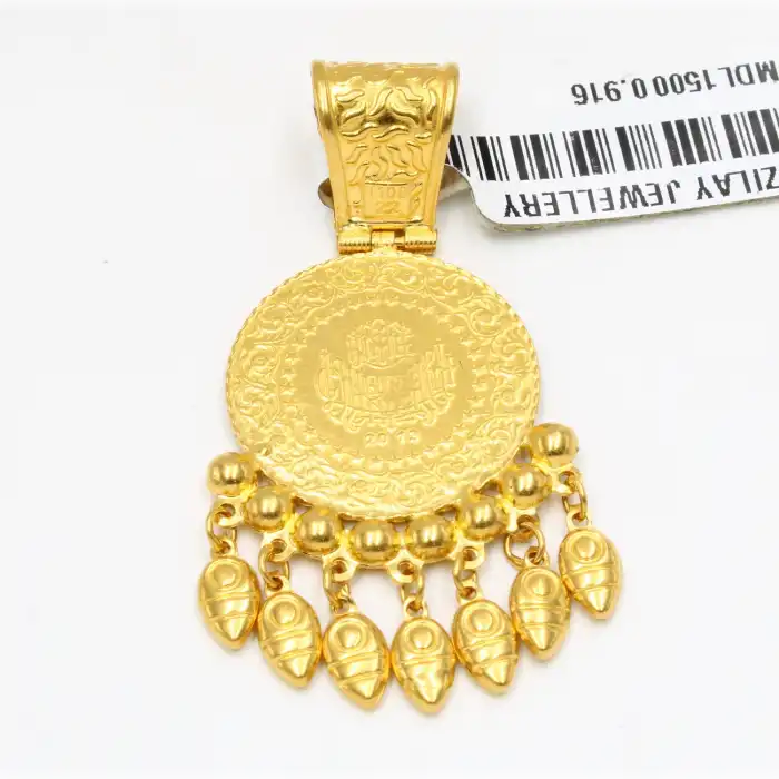 22 Ayar Pullu Altın Kolye Ucu