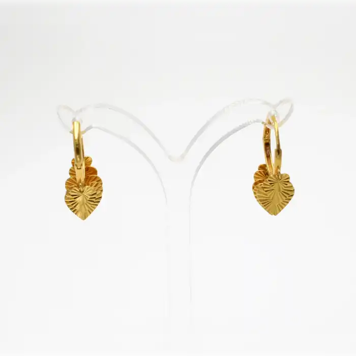 22 Ayar Pullu Kalp Model Küpe