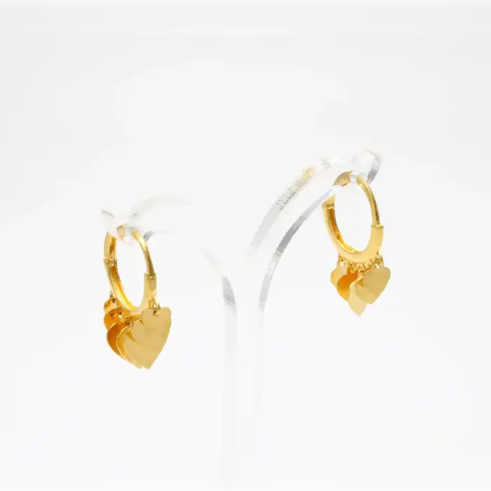 22 Ayar Pullu Kalp Model Küpe