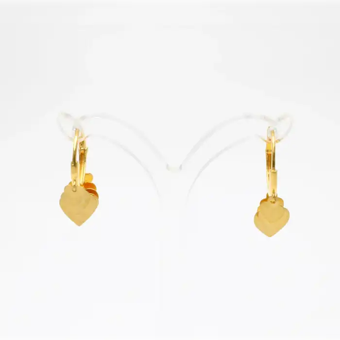 22 Ayar Pullu Kalp Model Küpe