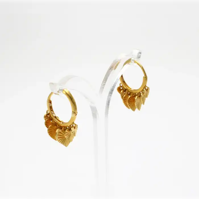 22 Ayar Pullu Kalp Model Küpe