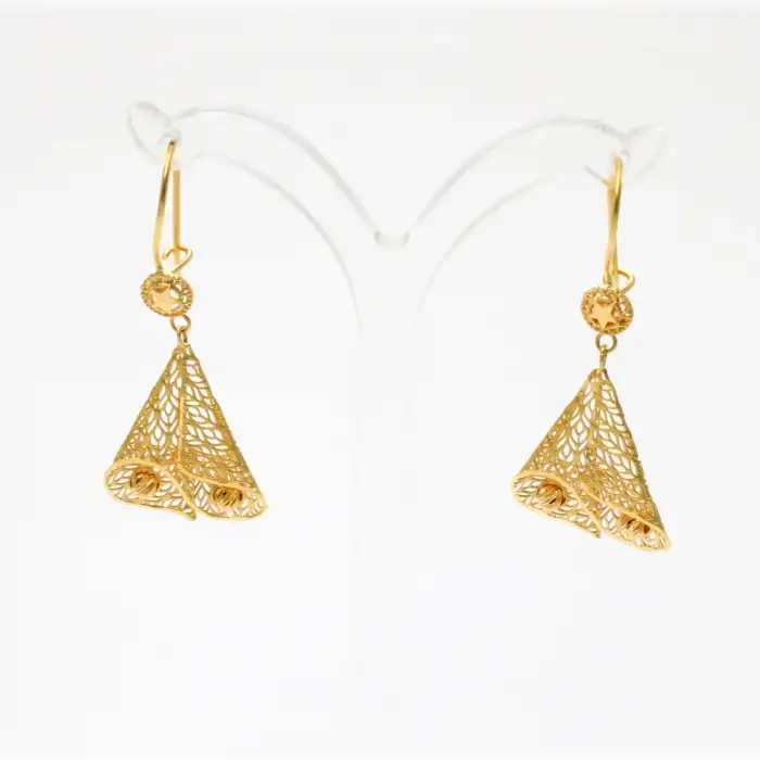 22 Ayar Sallamalı Dorikalı Küpe