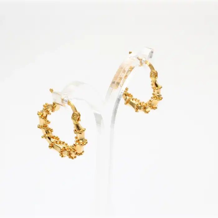 22 Ayar Sarmal Aynalı Küpe