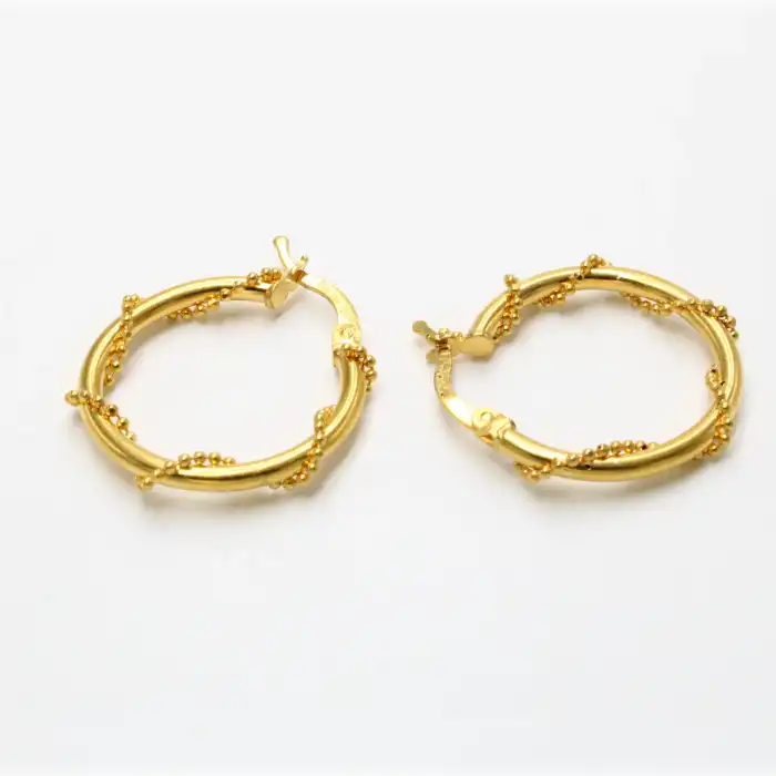 22 Ayar Sarmal Halka Küpe