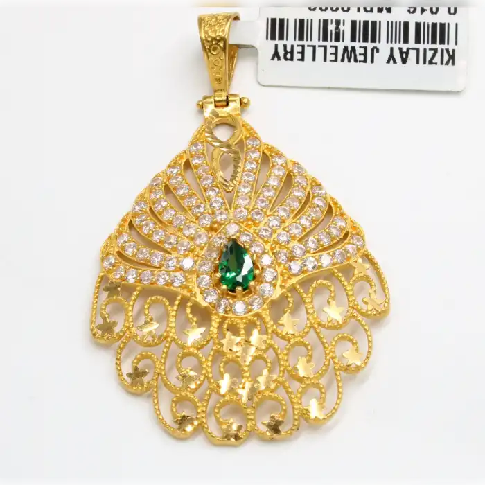 22 Ayar Taş Desenli Kolye Ucu