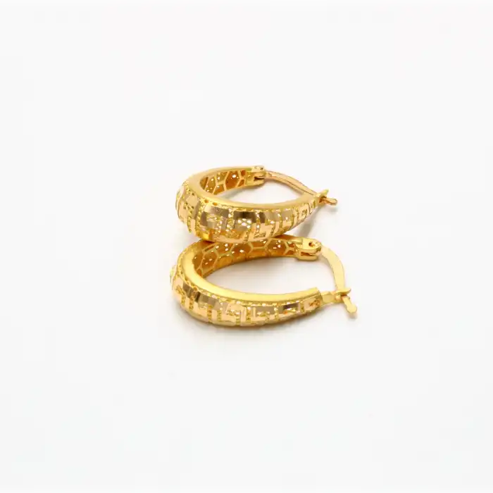 22 Ayar Tasarım Desenli Küpe