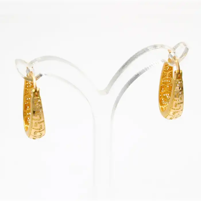 22 Ayar Tasarım Desenli Küpe