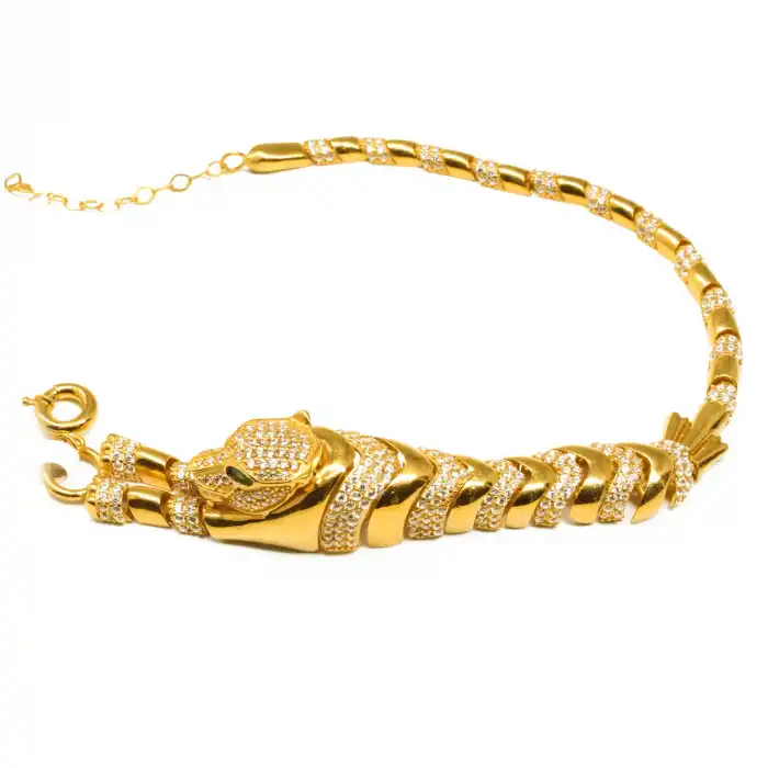 22 Ayar Tasarım Jaguar Bileklik