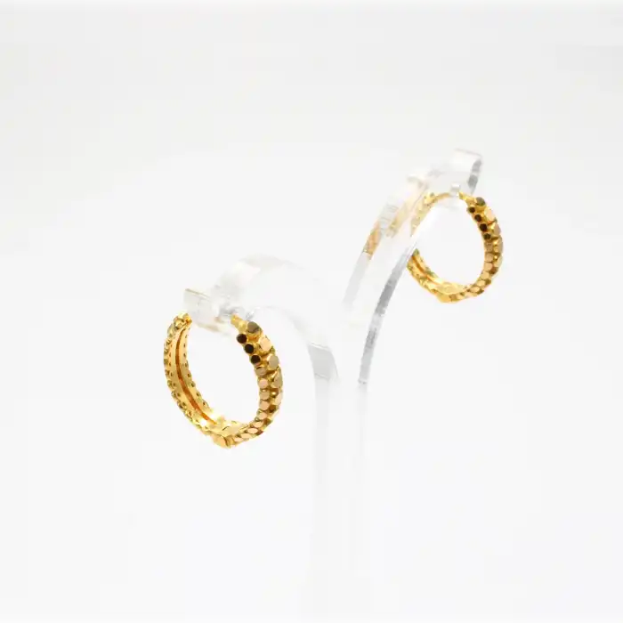 22 Ayar Tasarım Oval Küpe