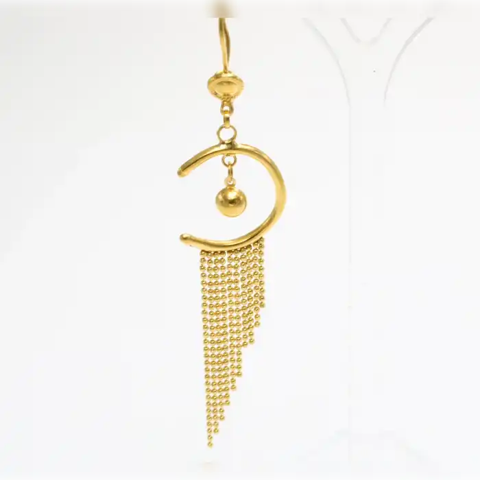 22 Ayar Tasarım Püsküllü Küpe