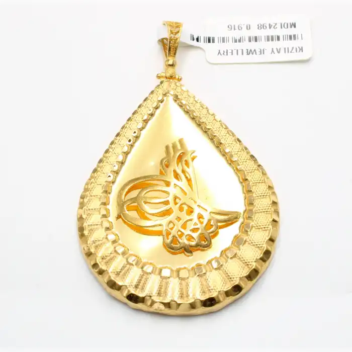 22 Ayar Tasarım Tuğra Kolye Ucu