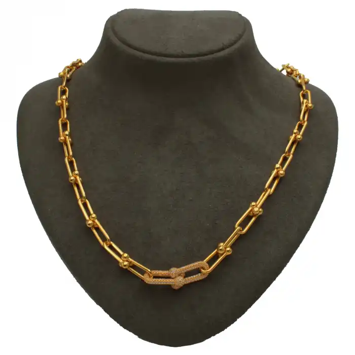 22 Ayar Taşlı Ataç Kolye