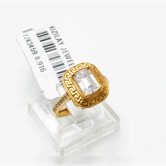 22 Ayar Taşlı Baget Yüzük
