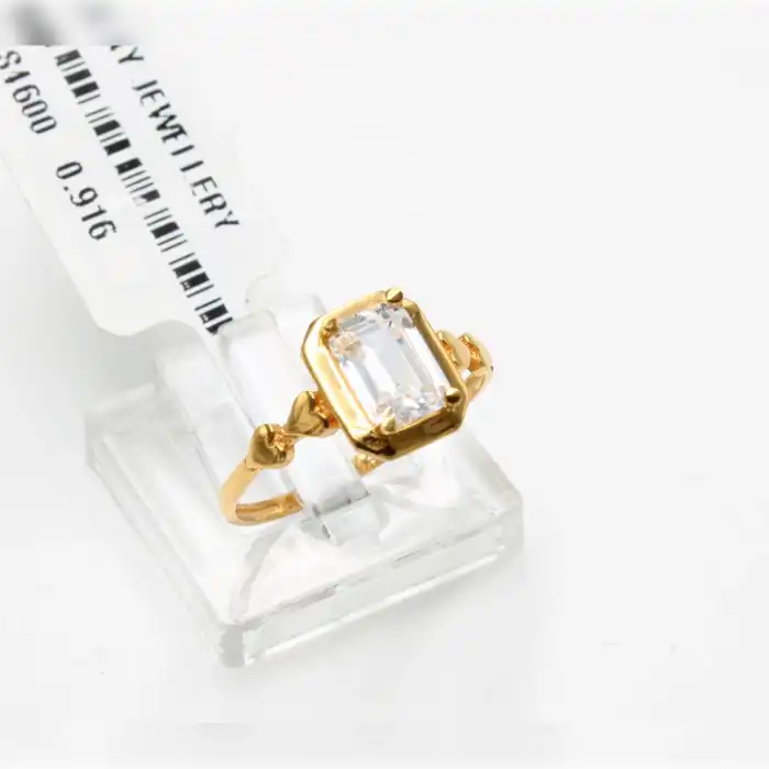 22 Ayar Taşlı Baget Yüzük