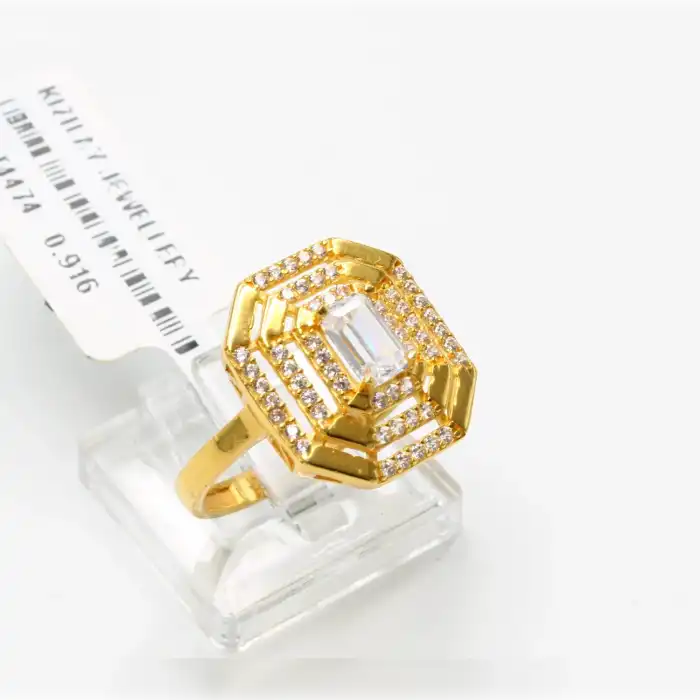 22 Ayar Taşlı Baget Yüzük