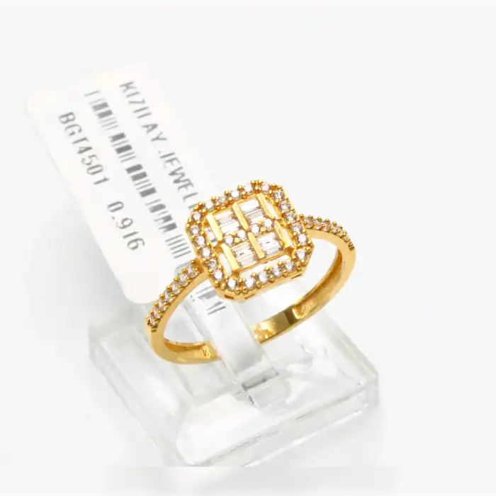 22 Ayar Taşlı Baget Yüzük