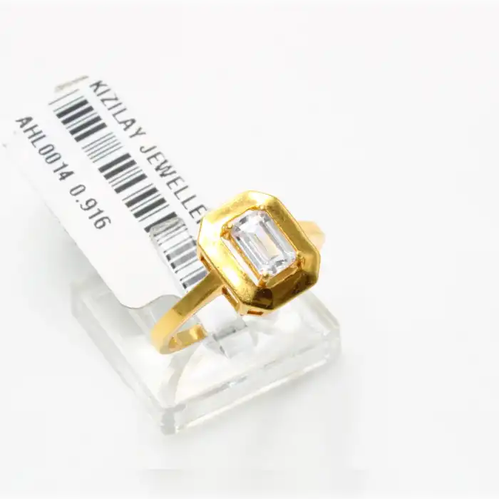 22 Ayar Taşlı Baget Yüzük