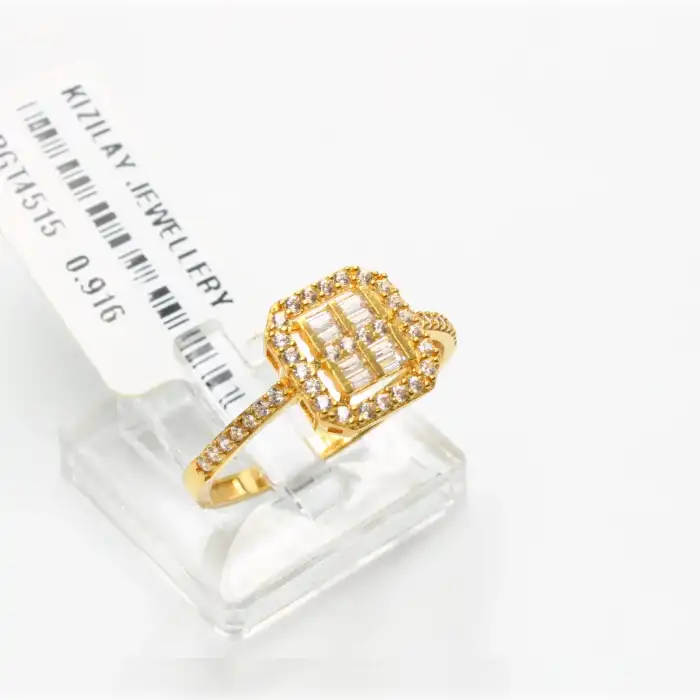 22 Ayar Taşlı Baget Yüzük