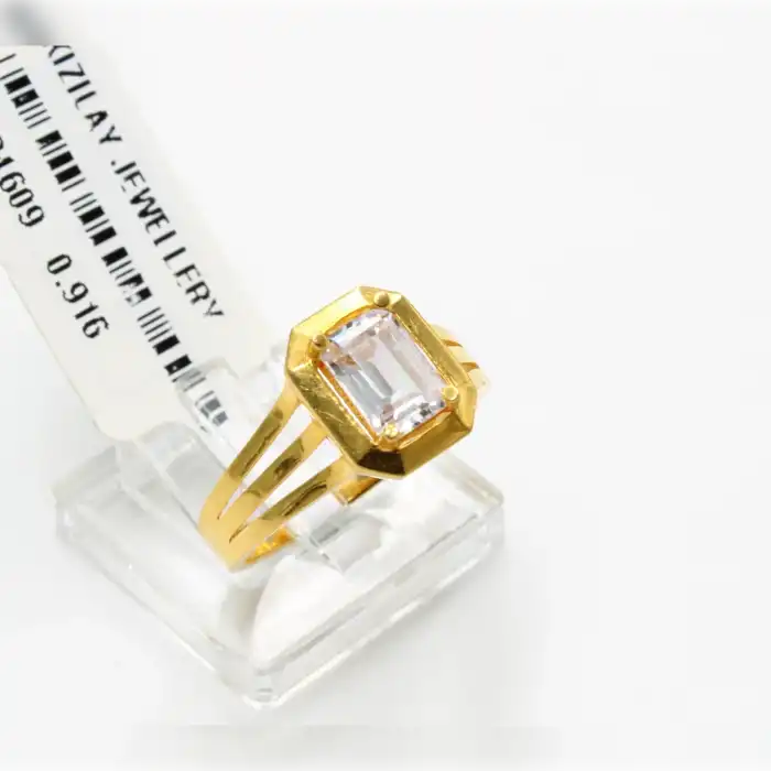 22 Ayar Taşlı Baget Yüzük