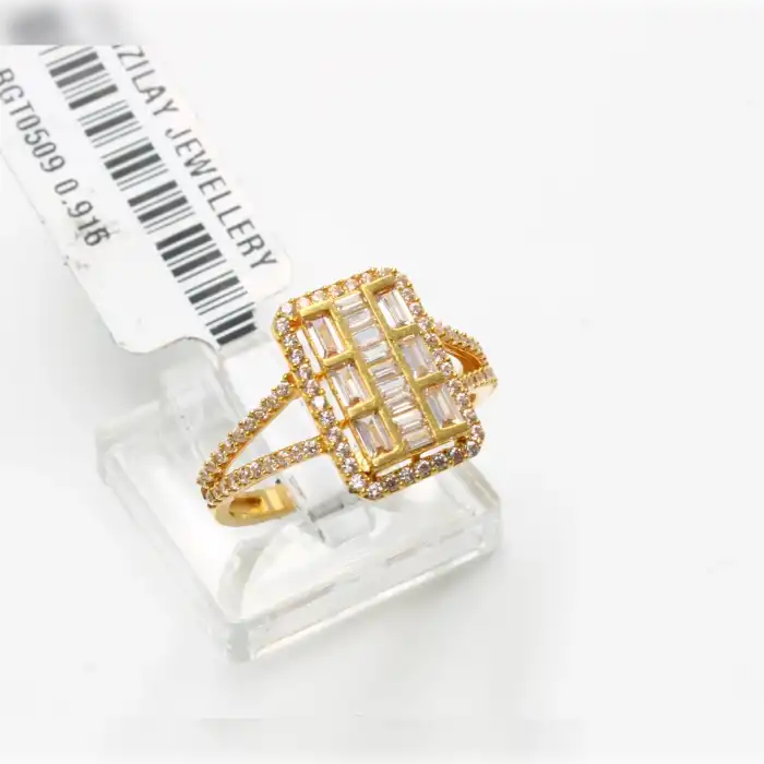 22 Ayar Taşlı Baget Yüzük