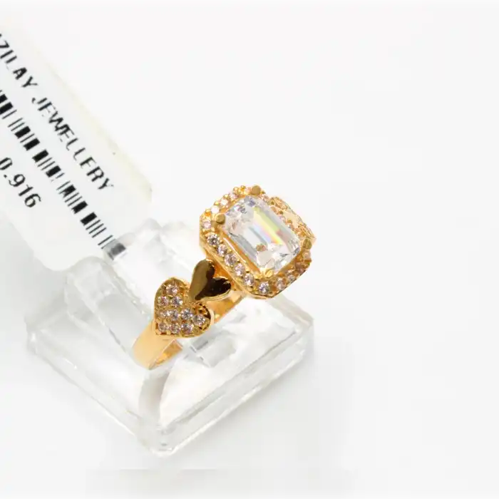 22 Ayar Taşlı Baget Yüzük