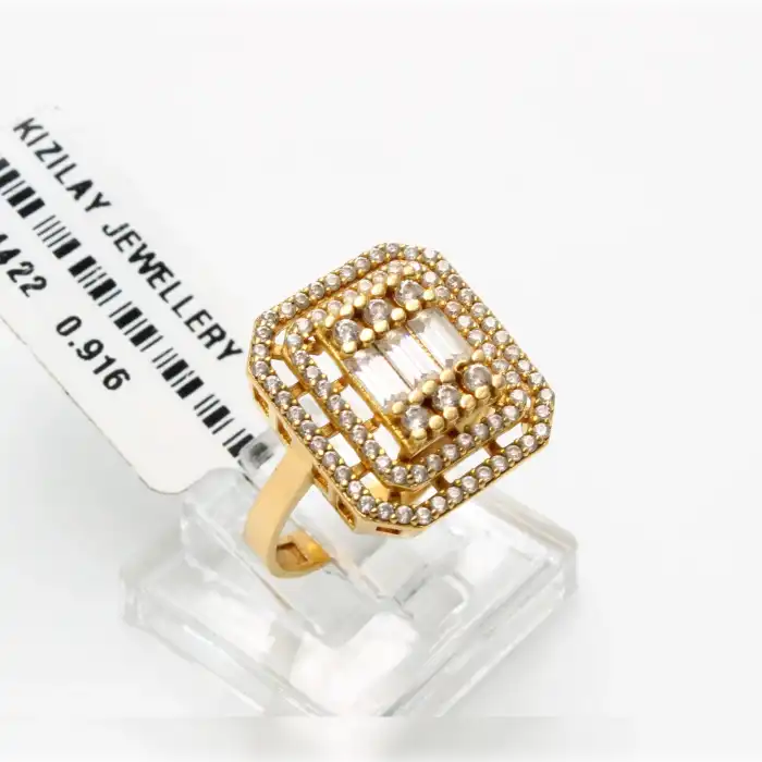 22 Ayar Taşlı Baget Yüzük