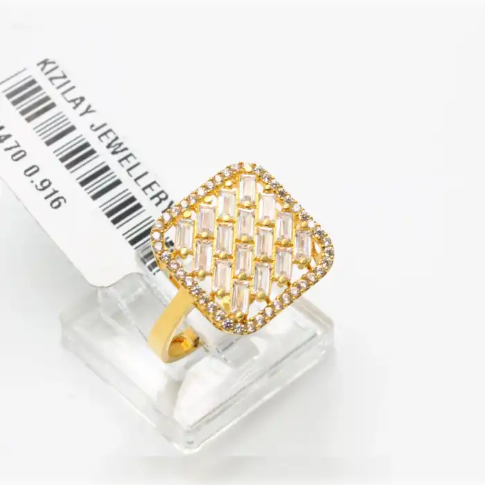 22 Ayar Taşlı Baget Yüzük